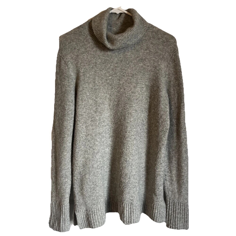 J.Crew Womens Size M Gray Turtleneck Sweater Soft Knit Classic Minimalist